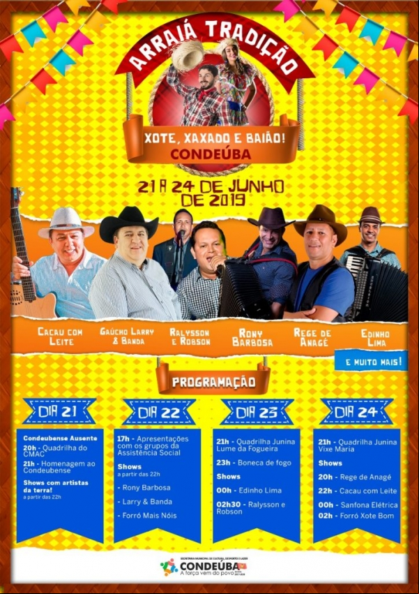Programação do São João de CONDEÚBA 2019