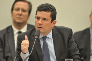 O ministro da Justiça e Segurança Pública, Sérgio Moro, durante audiência pública na Comissão de Constituição e Justiça (CCJ) da Câmara dos Deputados na semana ada