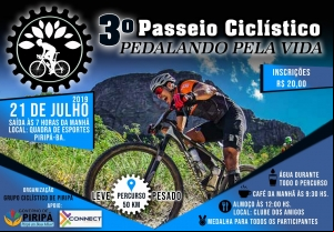 PIRIPÁ: 3º eio Ciclístico &quot;Pedalando pela Vida&quot; acontece no dia 21 de julho
