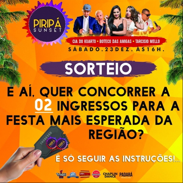 O FRC pode te dar dois ingressos para o Piripá SunSet; Veja como