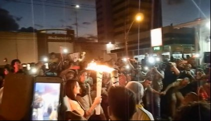 agem da Tocha Olímpica por Vitória da Conquista- houve protestos durante o evento